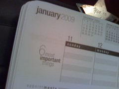 Photo by Becky McCray. 6 most important things list on a calendar. Photo by Becky McCray.