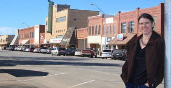 Becky McCray in Downtown Alva, Oklahoma. Photo by Colton Foote