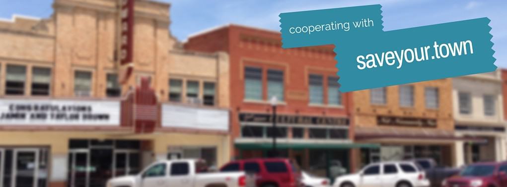 A row of small town shops