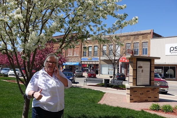 Deb Brown making connections in Webster City